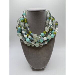 Leetie Lovendale Sylvie Fresh Mint Necklace – 5 Strand Lucite Beads – Statement